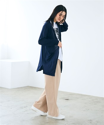 CROSS FUNCTION 《洗える》エブ楽 シアーVミドルカーディガン_subthumb_20