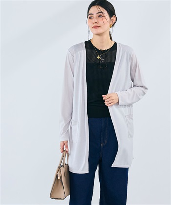 CROSS FUNCTION 《洗える》エブ楽 シアーVミドルカーディガン_subthumb_22