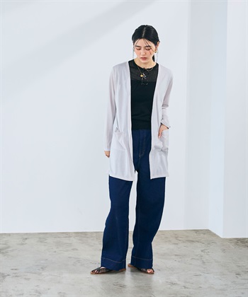 CROSS FUNCTION 《洗える》エブ楽 シアーVミドルカーディガン_subthumb_26