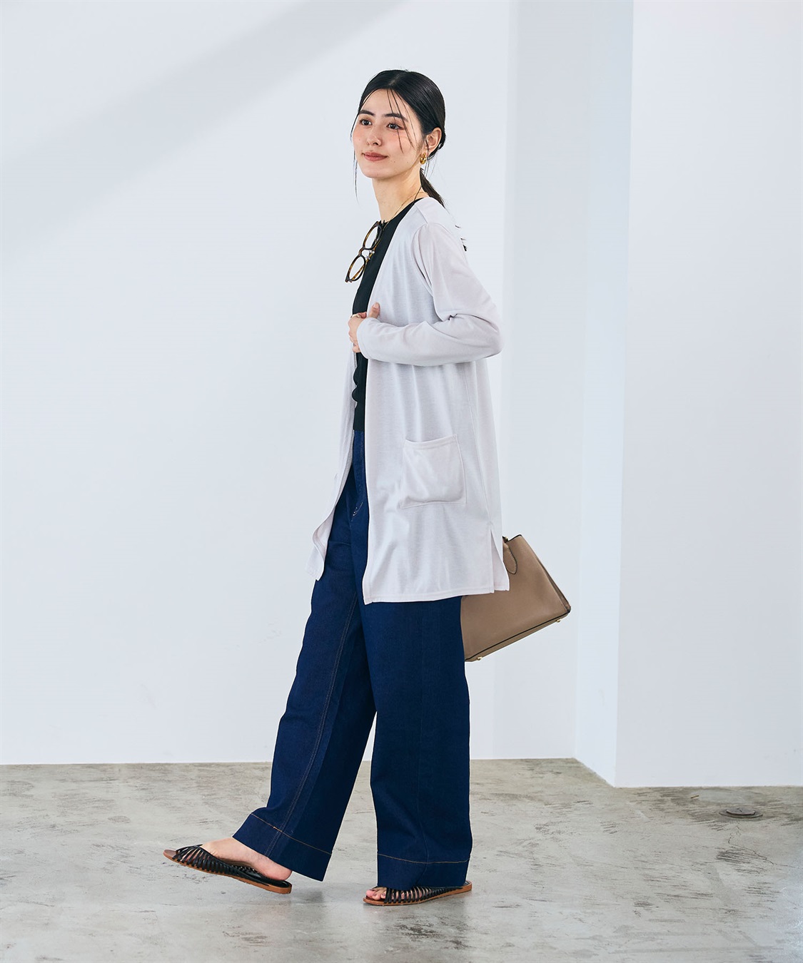 CROSS FUNCTION 《洗える》エブ楽 シアーVミドルカーディガン_sub_27