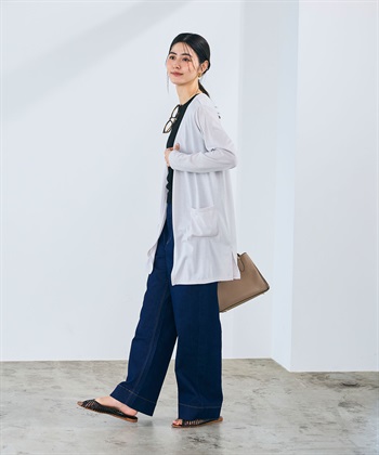 CROSS FUNCTION 《洗える》エブ楽 シアーVミドルカーディガン_subthumb_27