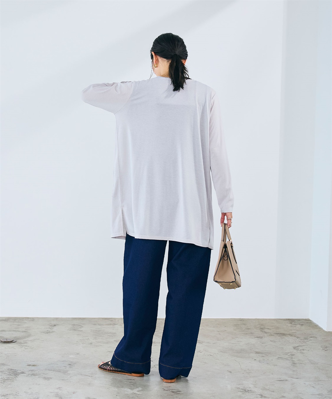 CROSS FUNCTION 《洗える》エブ楽 シアーVミドルカーディガン_sub_28