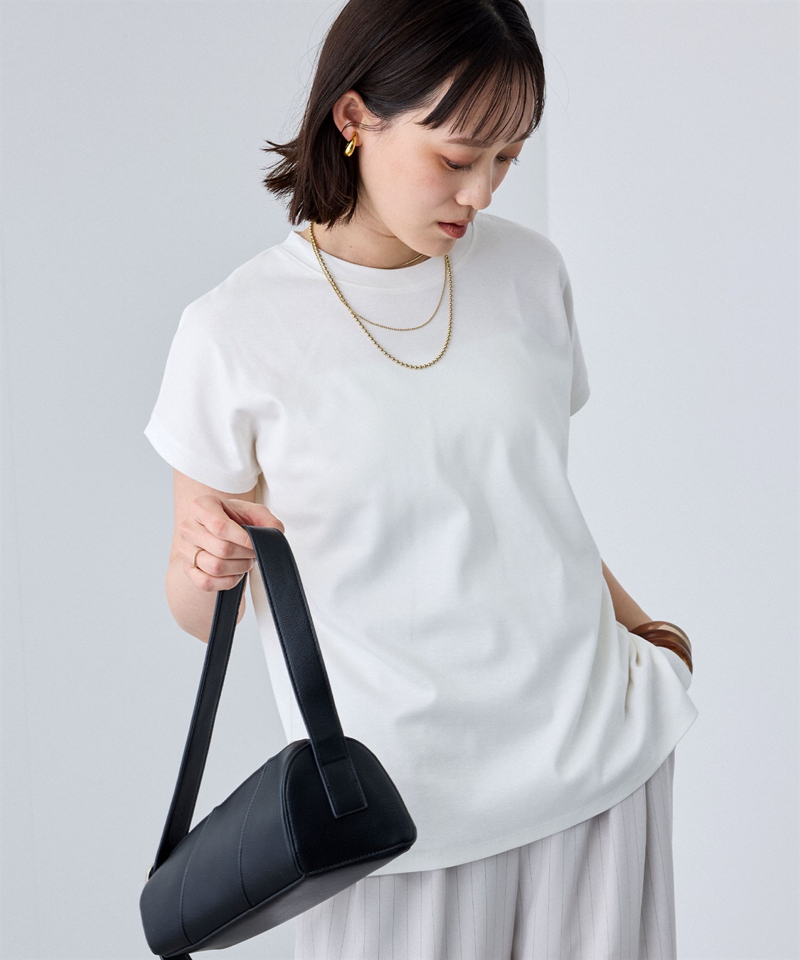 CROSS FUNCTION 《汗染み防止》エブ楽 天竺フレンチスリーブTシャツ_sub_1