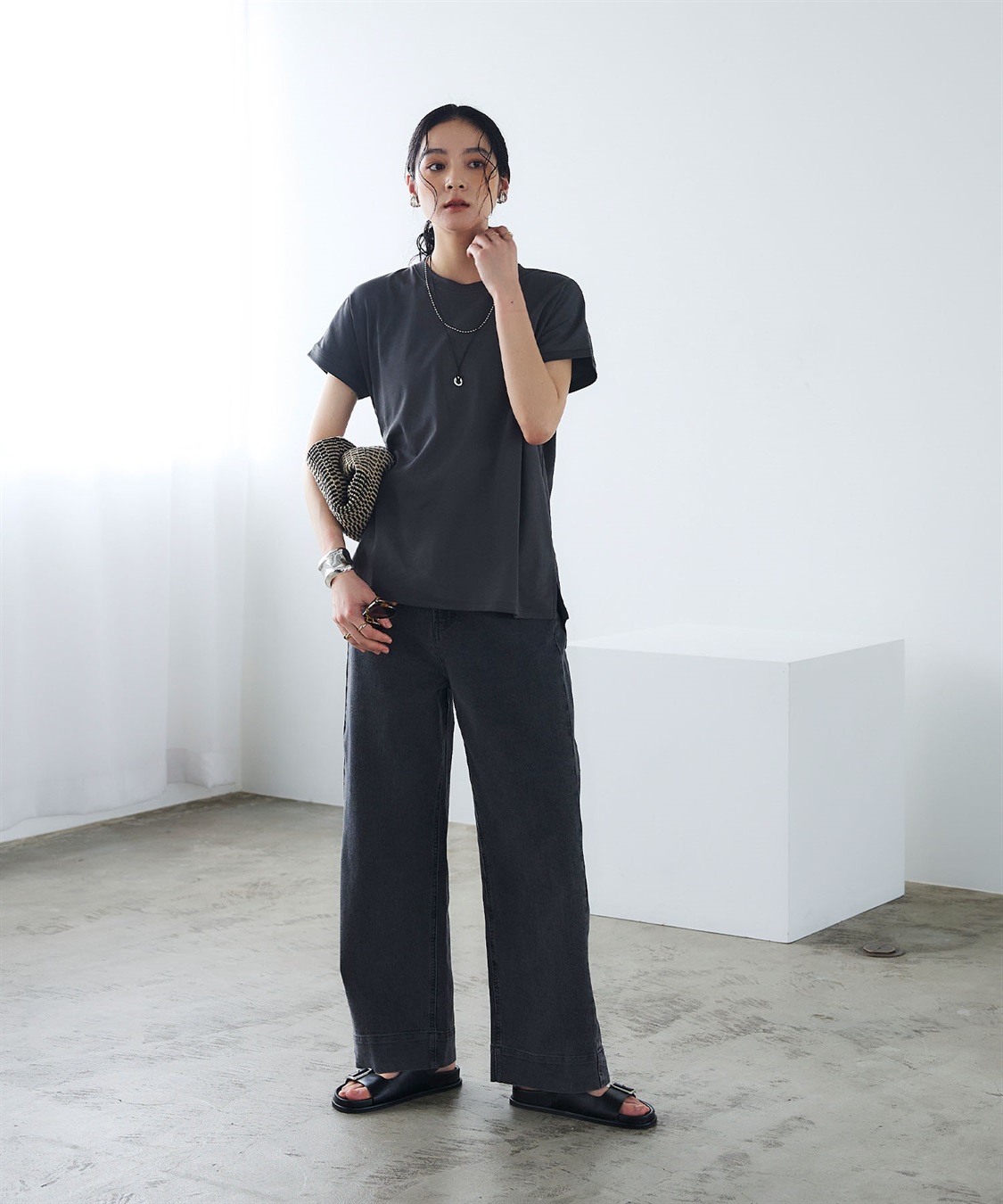 CROSS FUNCTION 《汗染み防止》エブ楽 天竺フレンチスリーブTシャツ_sub_7