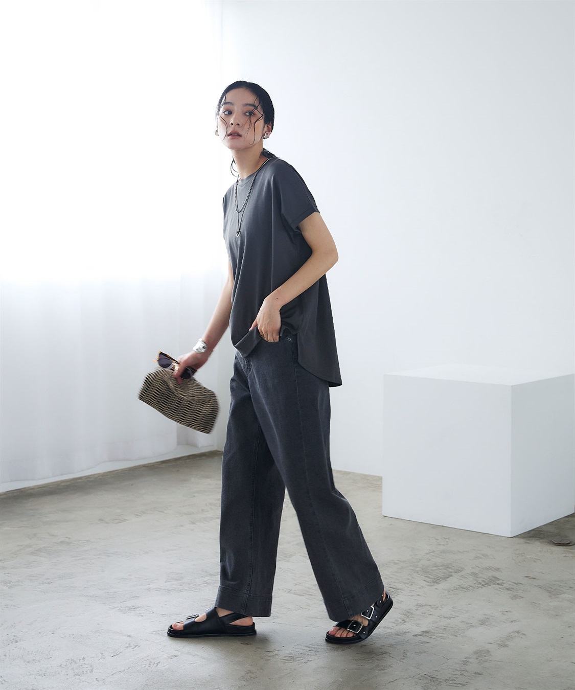 CROSS FUNCTION 《汗染み防止》エブ楽 天竺フレンチスリーブTシャツ_sub_8