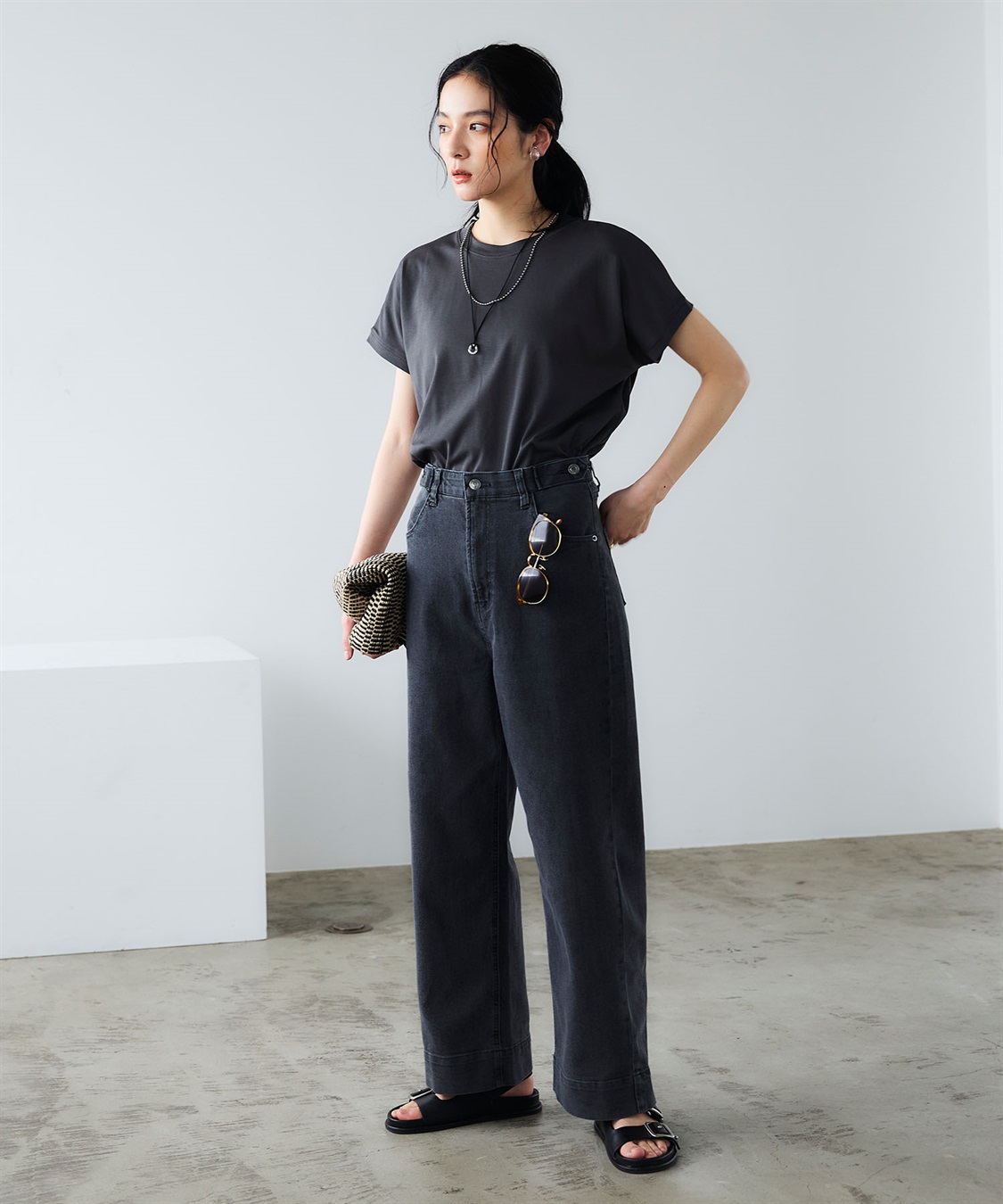 CROSS FUNCTION 《汗染み防止》エブ楽 天竺フレンチスリーブTシャツ_sub_9