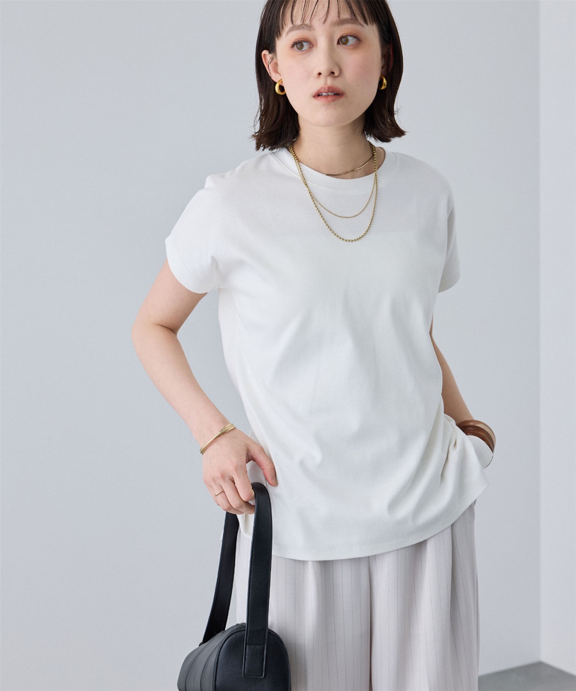 CROSS FUNCTION 《汗染み防止》エブ楽 天竺フレンチスリーブTシャツ_sub_10