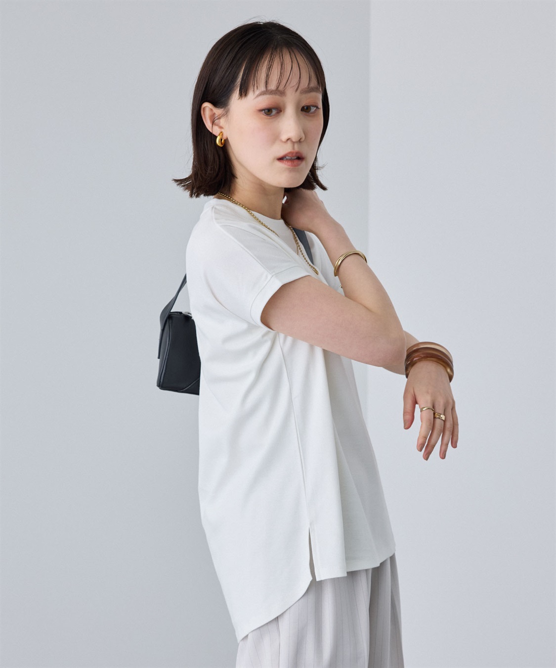 CROSS FUNCTION 《汗染み防止》エブ楽 天竺フレンチスリーブTシャツ_sub_11