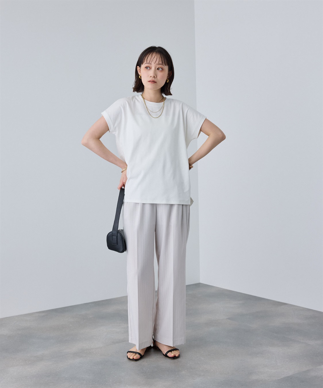 CROSS FUNCTION 《汗染み防止》エブ楽 天竺フレンチスリーブTシャツ_sub_12