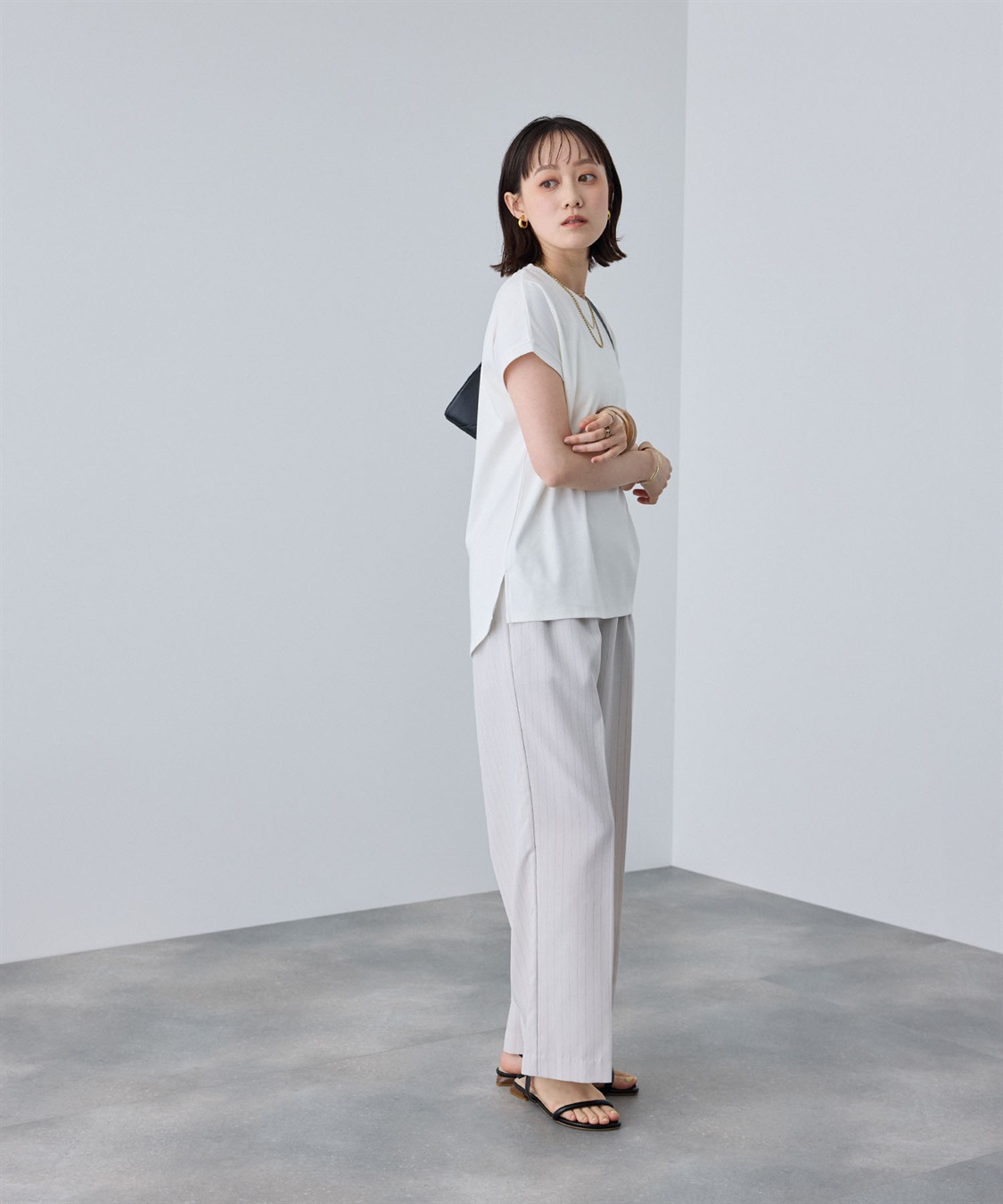 CROSS FUNCTION 《汗染み防止》エブ楽 天竺フレンチスリーブTシャツ_sub_13