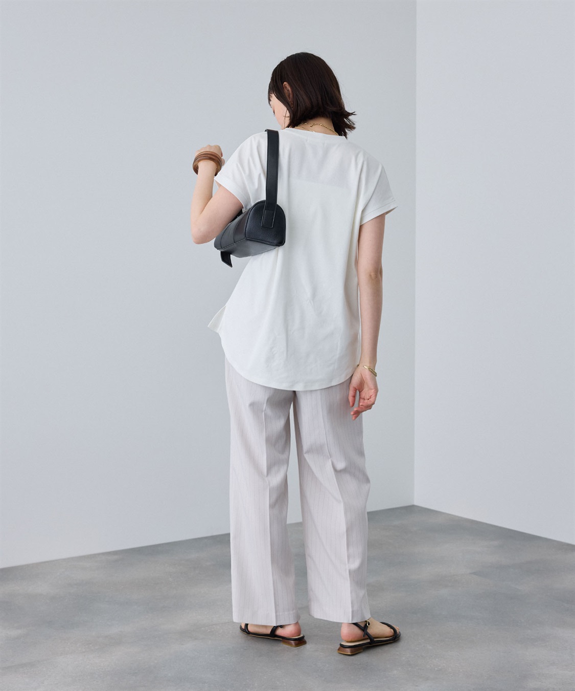 CROSS FUNCTION 《汗染み防止》エブ楽 天竺フレンチスリーブTシャツ_sub_14