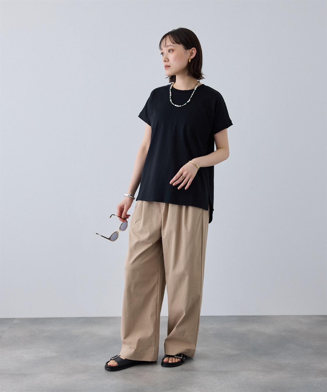 CROSS FUNCTION 《汗染み防止》エブ楽 天竺フレンチスリーブTシャツ_sub_17