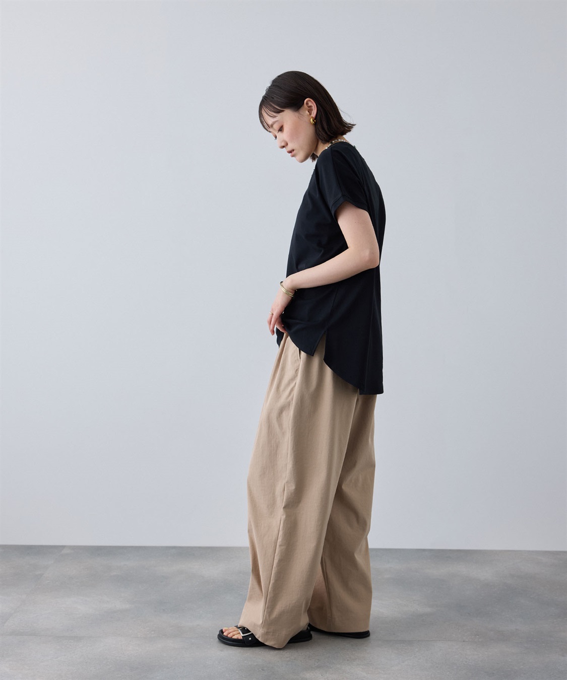 CROSS FUNCTION 《汗染み防止》エブ楽 天竺フレンチスリーブTシャツ_sub_18