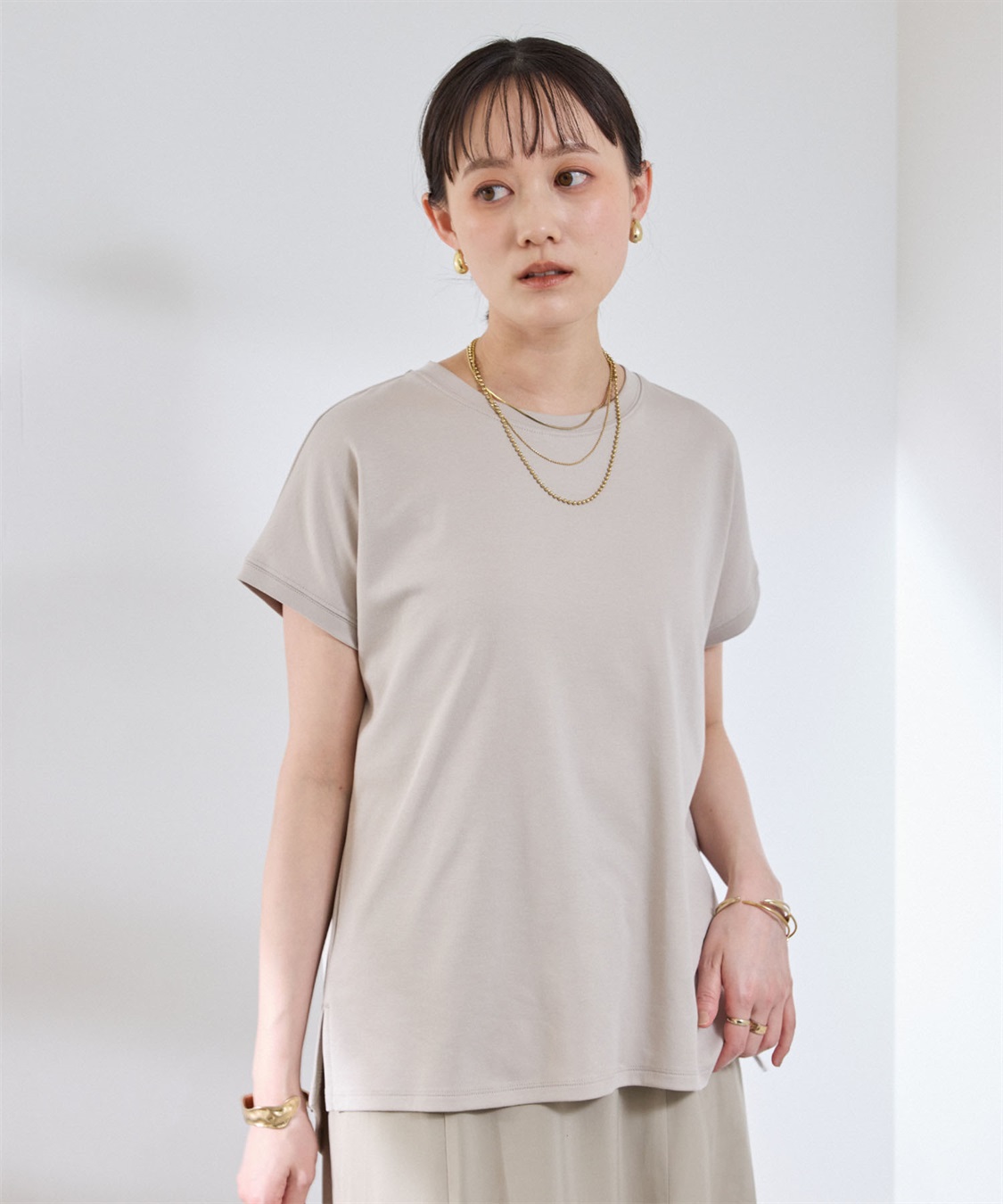 CROSS FUNCTION 《汗染み防止》エブ楽 天竺フレンチスリーブTシャツ_sub_21