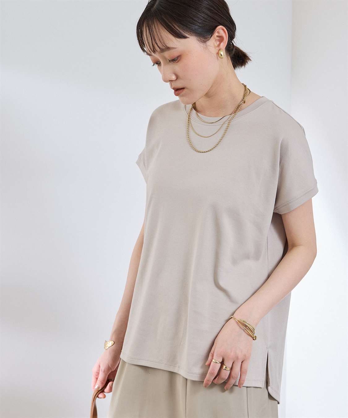 CROSS FUNCTION 《汗染み防止》エブ楽 天竺フレンチスリーブTシャツ_sub_22