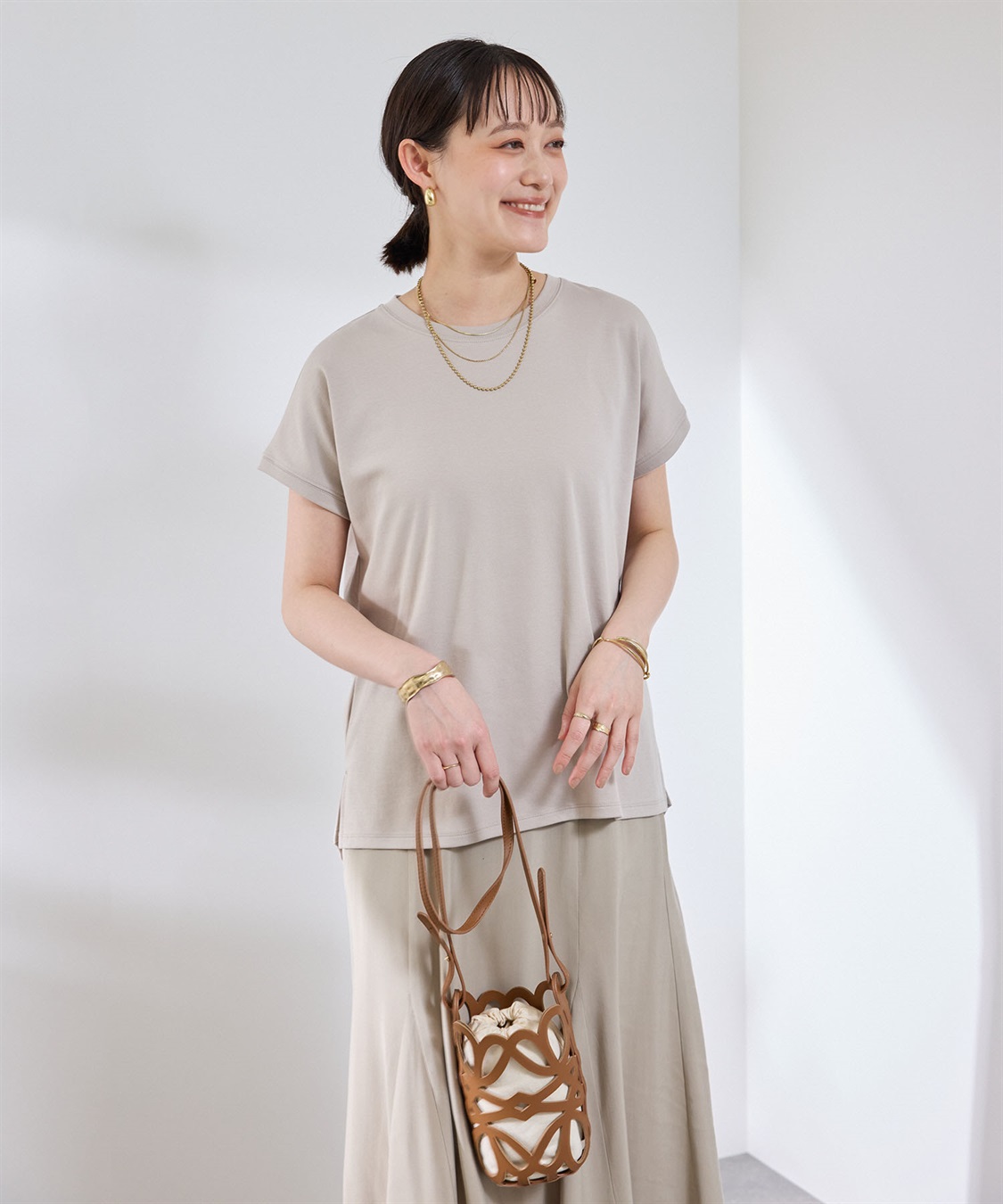 CROSS FUNCTION 《汗染み防止》エブ楽 天竺フレンチスリーブTシャツ_sub_23