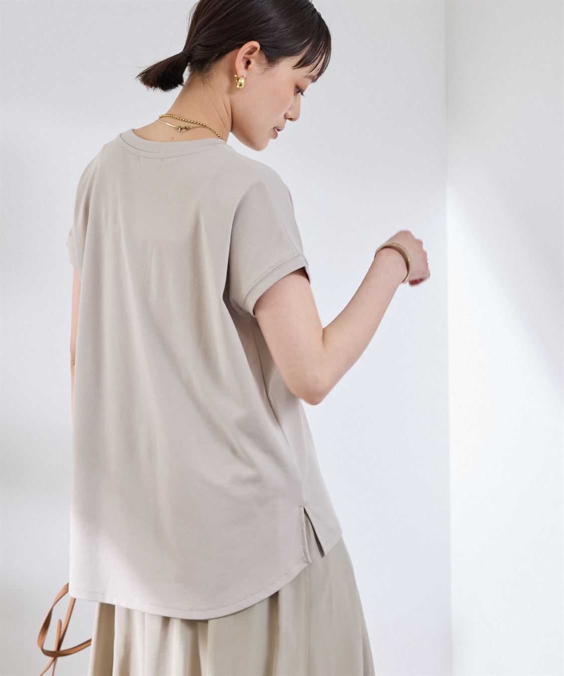 CROSS FUNCTION 《汗染み防止》エブ楽 天竺フレンチスリーブTシャツ_sub_24