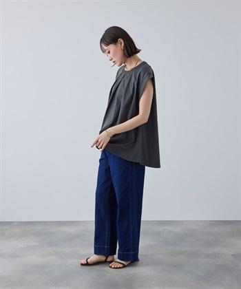 CROSS FUNCTION 《汗染み防止》エブ楽 天竺フロントタックノースリーブTシャツ_subthumb_10