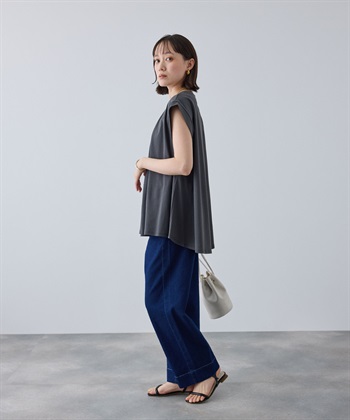 CROSS FUNCTION 《汗染み防止》エブ楽 天竺フロントタックノースリーブTシャツ_subthumb_11