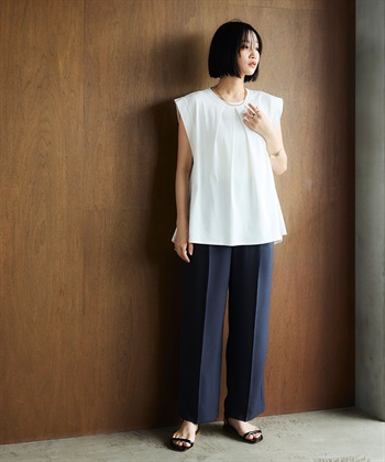 CROSS FUNCTION 《汗染み防止》エブ楽 天竺フロントタックノースリーブTシャツ_subthumb_17