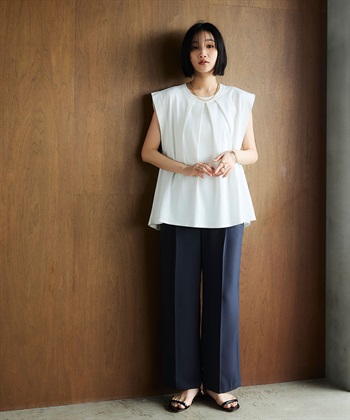 CROSS FUNCTION 《汗染み防止》エブ楽 天竺フロントタックノースリーブTシャツ_subthumb_18