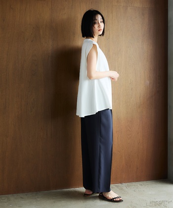 CROSS FUNCTION 《汗染み防止》エブ楽 天竺フロントタックノースリーブTシャツ_subthumb_19