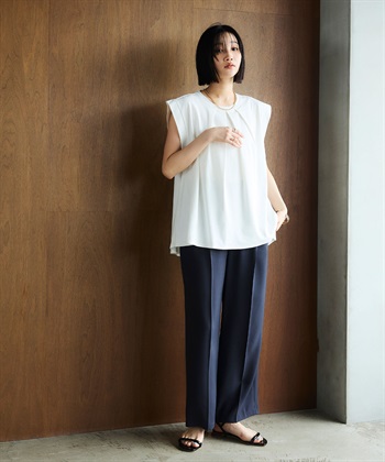 CROSS FUNCTION 《汗染み防止》エブ楽 天竺フロントタックノースリーブTシャツ_subthumb_22