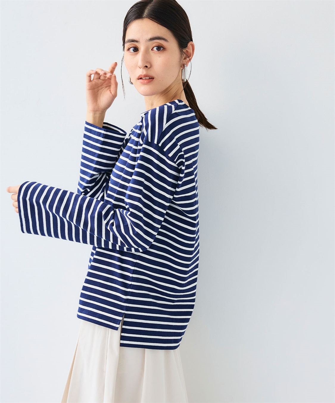 CROSS FUNCTION エブ楽 オーガニックコットンボーダートップス_sub_5