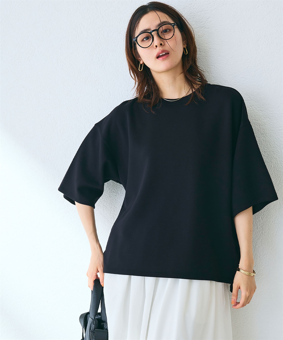 CROSS FUNCTION 《UV/接触冷感》エブ楽 なめらかダンボール ビッグシルエットTシャツ_sub_2