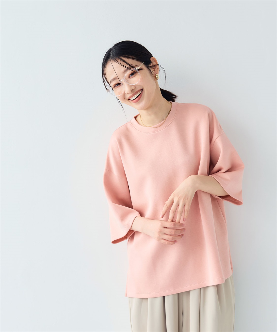 CROSS FUNCTION 《UV/接触冷感》エブ楽 なめらかダンボール ビッグシルエットTシャツ_sub_3