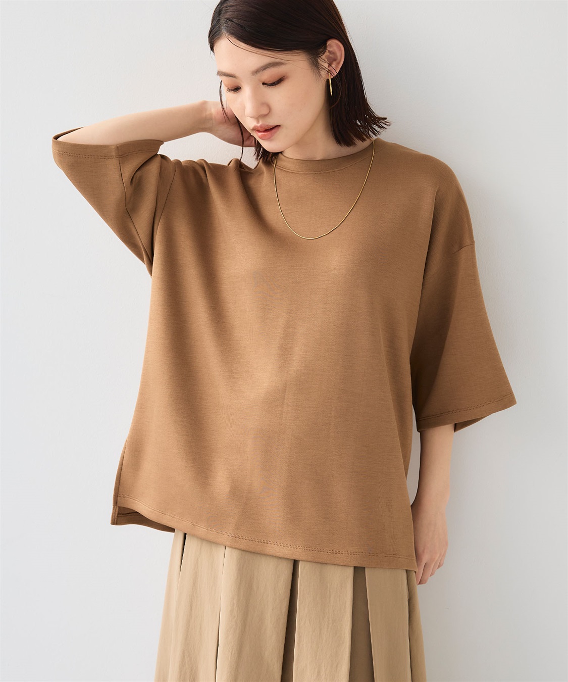 CROSS FUNCTION 《UV/接触冷感》エブ楽 なめらかダンボール ビッグシルエットTシャツ_sub_4