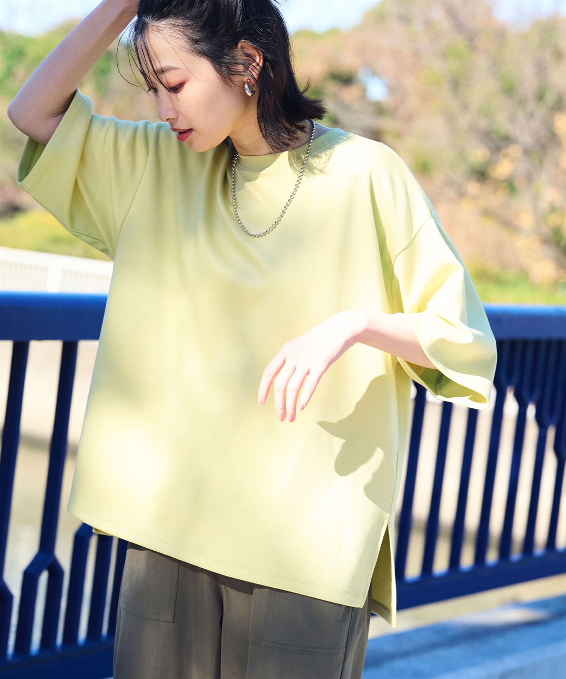 CROSS FUNCTION 《UV/接触冷感》エブ楽 なめらかダンボール ビッグシルエットTシャツ_sub_5