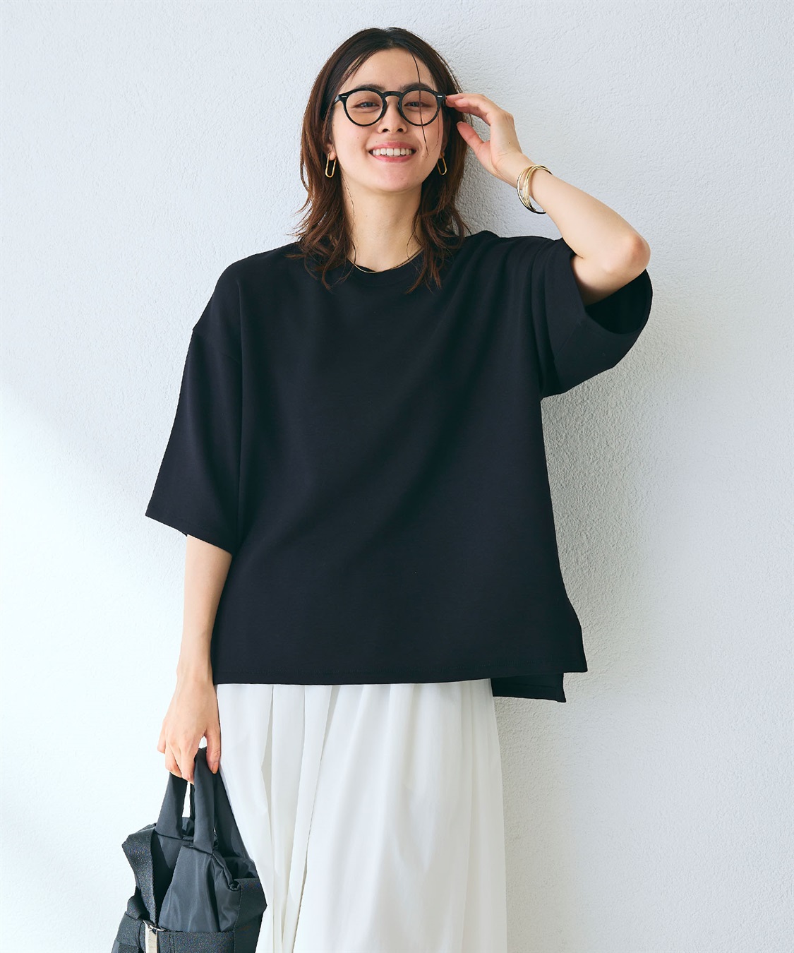 CROSS FUNCTION 《UV/接触冷感》エブ楽 なめらかダンボール ビッグシルエットTシャツ_sub_13