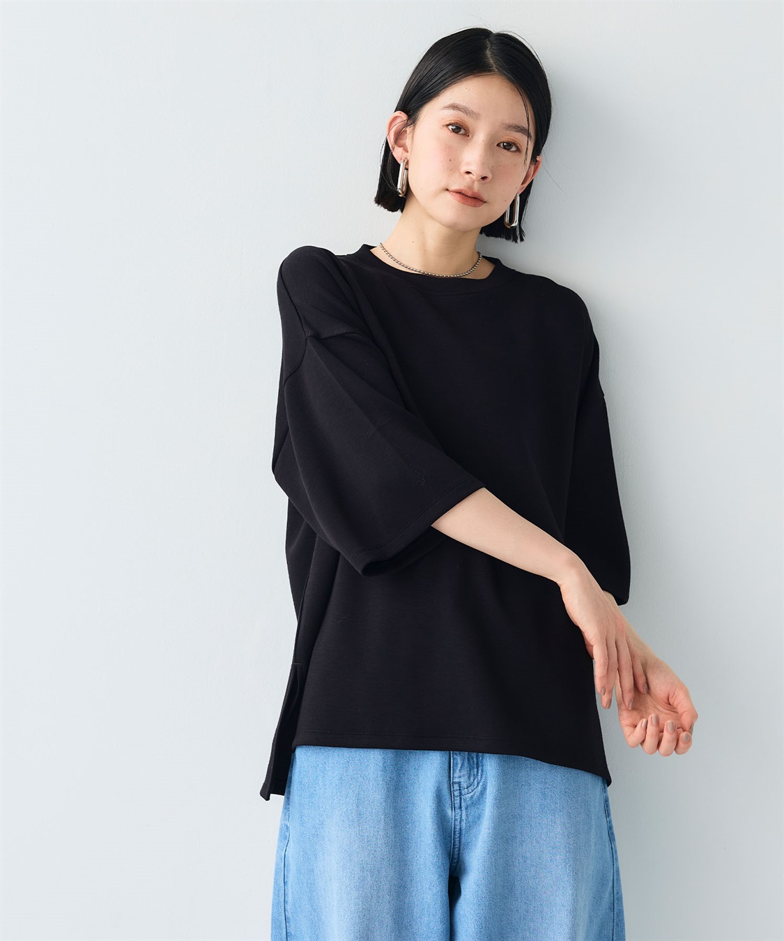 CROSS FUNCTION 《UV/接触冷感》エブ楽 なめらかダンボール ビッグシルエットTシャツ_sub_15