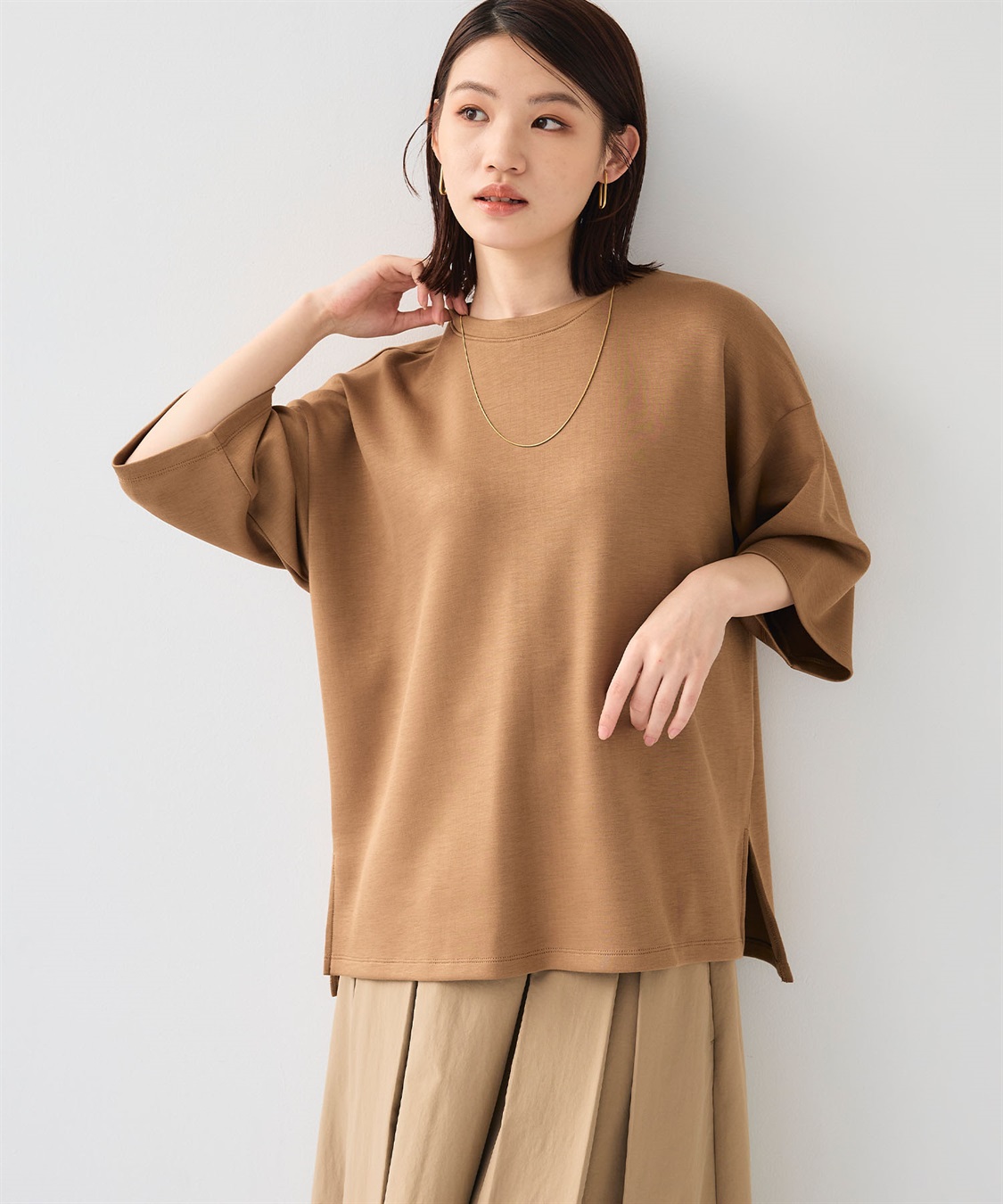 CROSS FUNCTION 《UV/接触冷感》エブ楽 なめらかダンボール ビッグシルエットTシャツ_sub_17