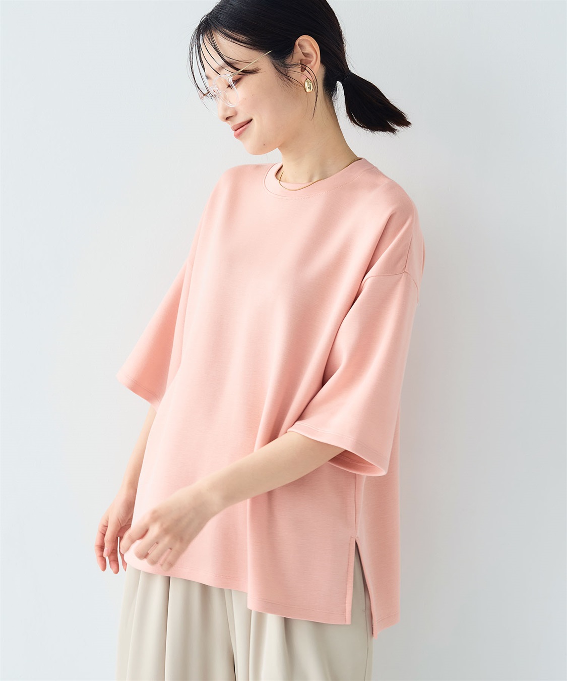 CROSS FUNCTION 《UV/接触冷感》エブ楽 なめらかダンボール ビッグシルエットTシャツ_sub_21