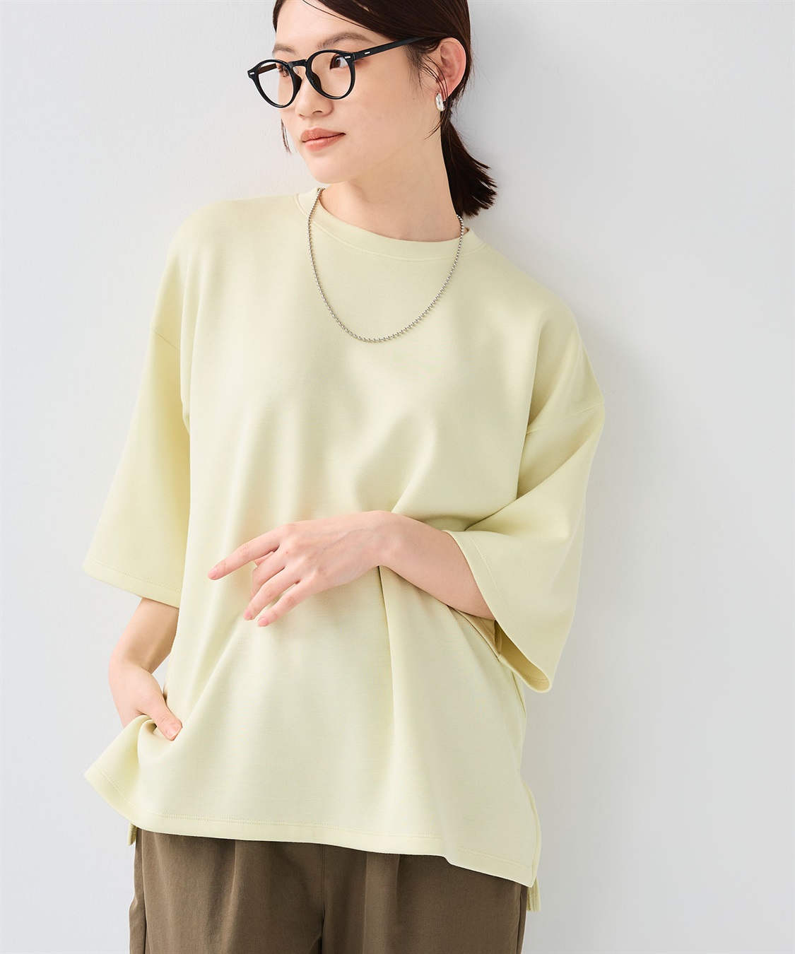 CROSS FUNCTION 《UV/接触冷感》エブ楽 なめらかダンボール ビッグシルエットTシャツ_sub_23