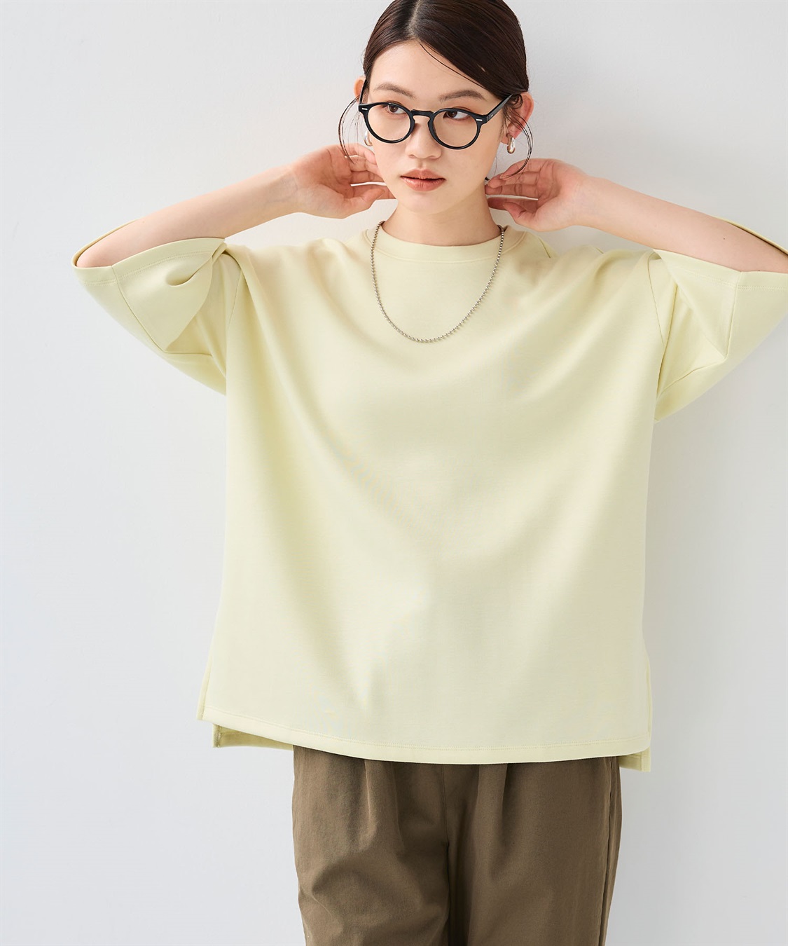 CROSS FUNCTION 《UV/接触冷感》エブ楽 なめらかダンボール ビッグシルエットTシャツ_sub_24