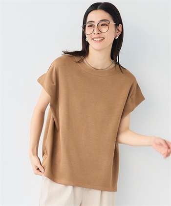 CROSS FUNCTION 《シワになりにくい》エブ楽 なめらかダンボール フレンチスリーブドルマンTシャツ_subthumb_1