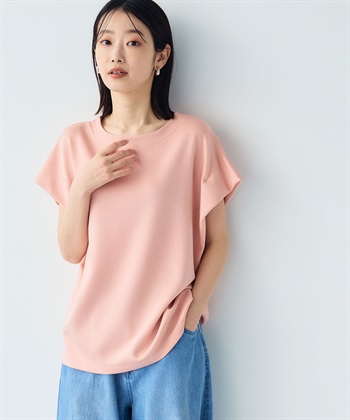 CROSS FUNCTION 《シワになりにくい》エブ楽 なめらかダンボール フレンチスリーブドルマンTシャツ_subthumb_2