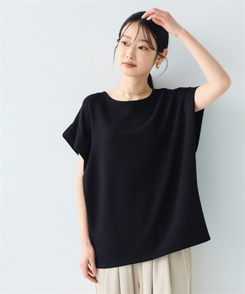 CROSS FUNCTION 《シワになりにくい》エブ楽 なめらかダンボール フレンチスリーブドルマンTシャツ_subthumb_3