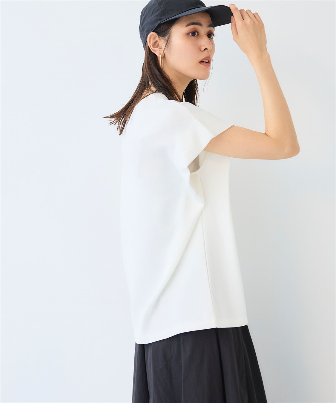 CROSS FUNCTION 《UV/接触冷感》エブ楽 なめらかダンボール フレンチスリーブドルマンTシャツ_sub_5