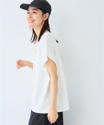 CROSS FUNCTION 《シワになりにくい》エブ楽 なめらかダンボール フレンチスリーブドルマンTシャツ_subthumb_6