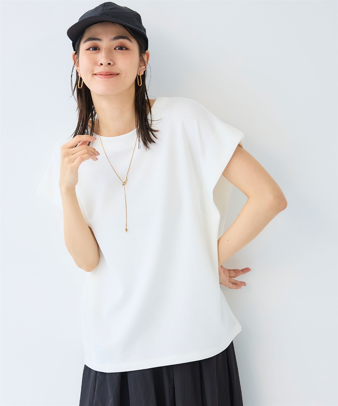 CROSS FUNCTION 《UV/接触冷感》エブ楽 なめらかダンボール フレンチスリーブドルマンTシャツ_sub_7