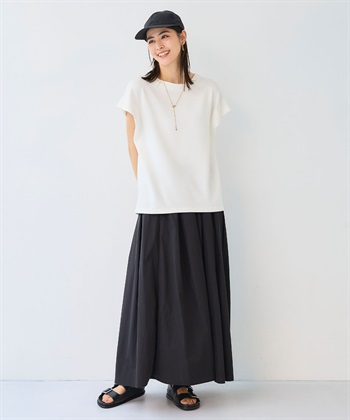 CROSS FUNCTION 《シワになりにくい》エブ楽 なめらかダンボール フレンチスリーブドルマンTシャツ_subthumb_8