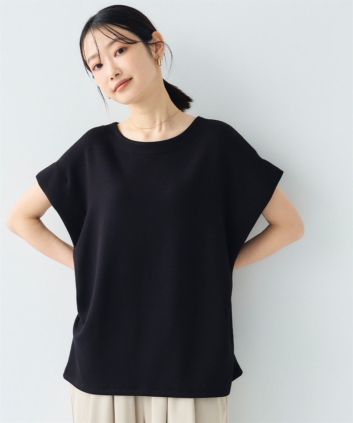 CROSS FUNCTION 《UV/接触冷感》エブ楽 なめらかダンボール フレンチスリーブドルマンTシャツ_sub_10