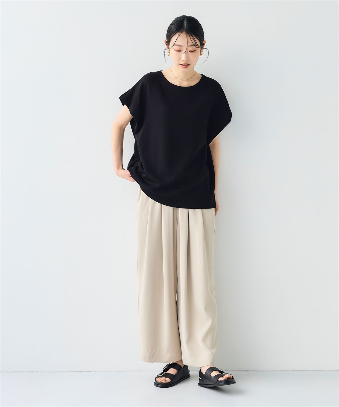 CROSS FUNCTION 《UV/接触冷感》エブ楽 なめらかダンボール フレンチスリーブドルマンTシャツ_sub_14