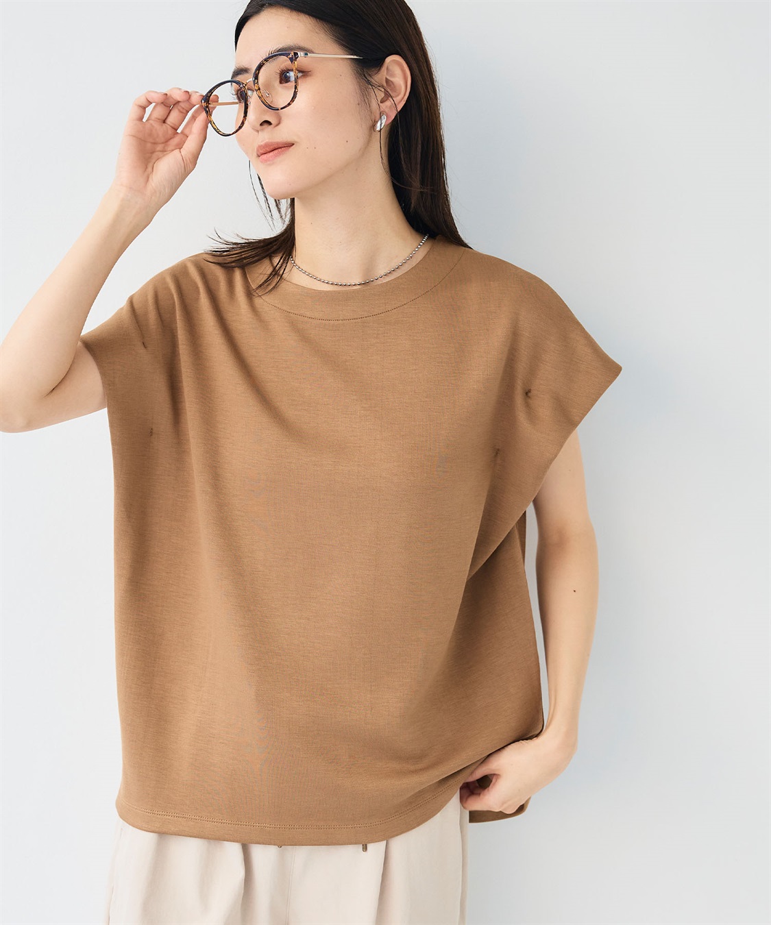 CROSS FUNCTION 《UV/接触冷感》エブ楽 なめらかダンボール フレンチスリーブドルマンTシャツ_sub_16