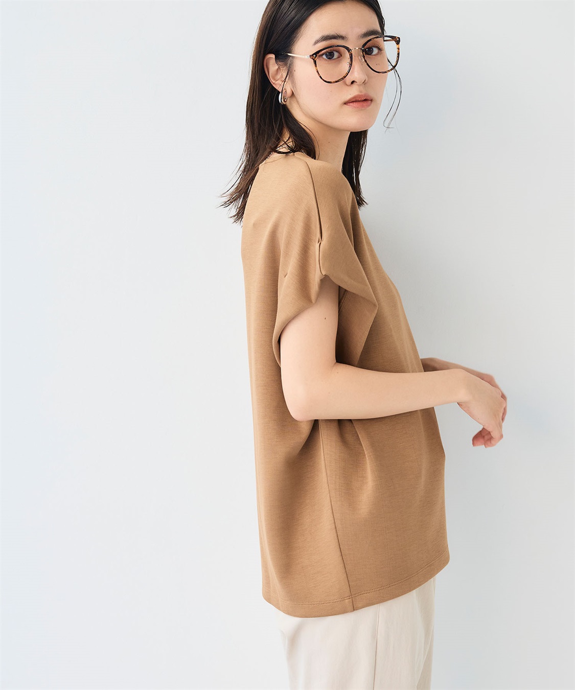 CROSS FUNCTION 《UV/接触冷感》エブ楽 なめらかダンボール フレンチスリーブドルマンTシャツ_sub_17