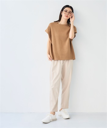CROSS FUNCTION 《シワになりにくい》エブ楽 なめらかダンボール フレンチスリーブドルマンTシャツ_subthumb_19